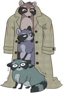 Three Raccoons in an Overcoat (cartoon)